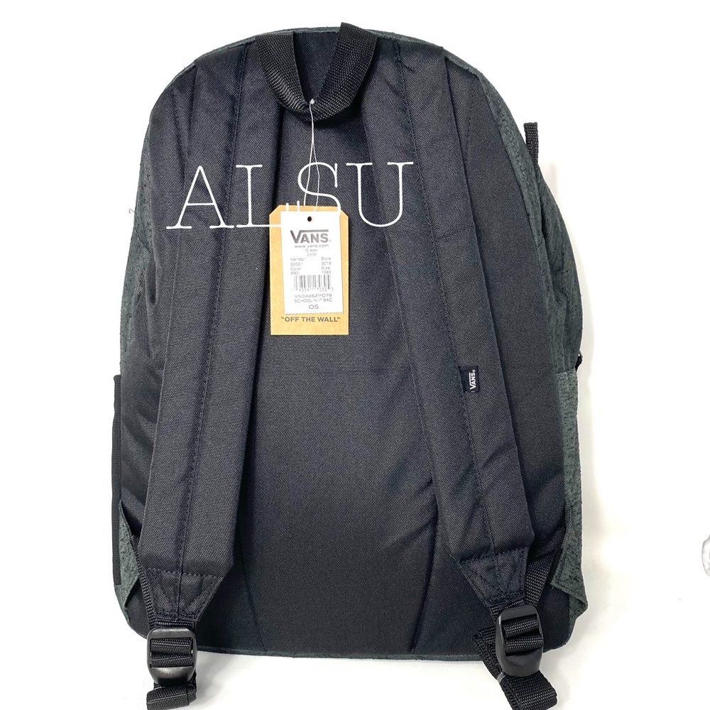 🔥SALE!🔥 VANS SCHOOLING IT Unisex Backpack School Laptop Bag Grey Zip Pockets - Picture 5 of 14